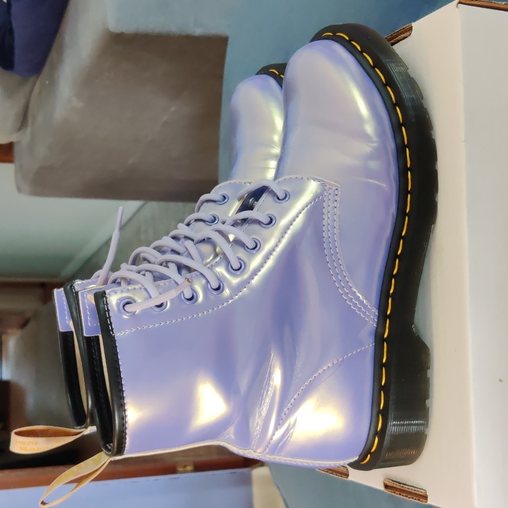 Dr. Martens Purple Heather Vegan 1460 Opaline Lace Up Boots Women's Size 9 Used